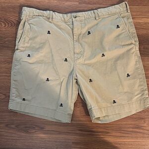Ralph Lauren Tan Shorts with Skull Embroidery